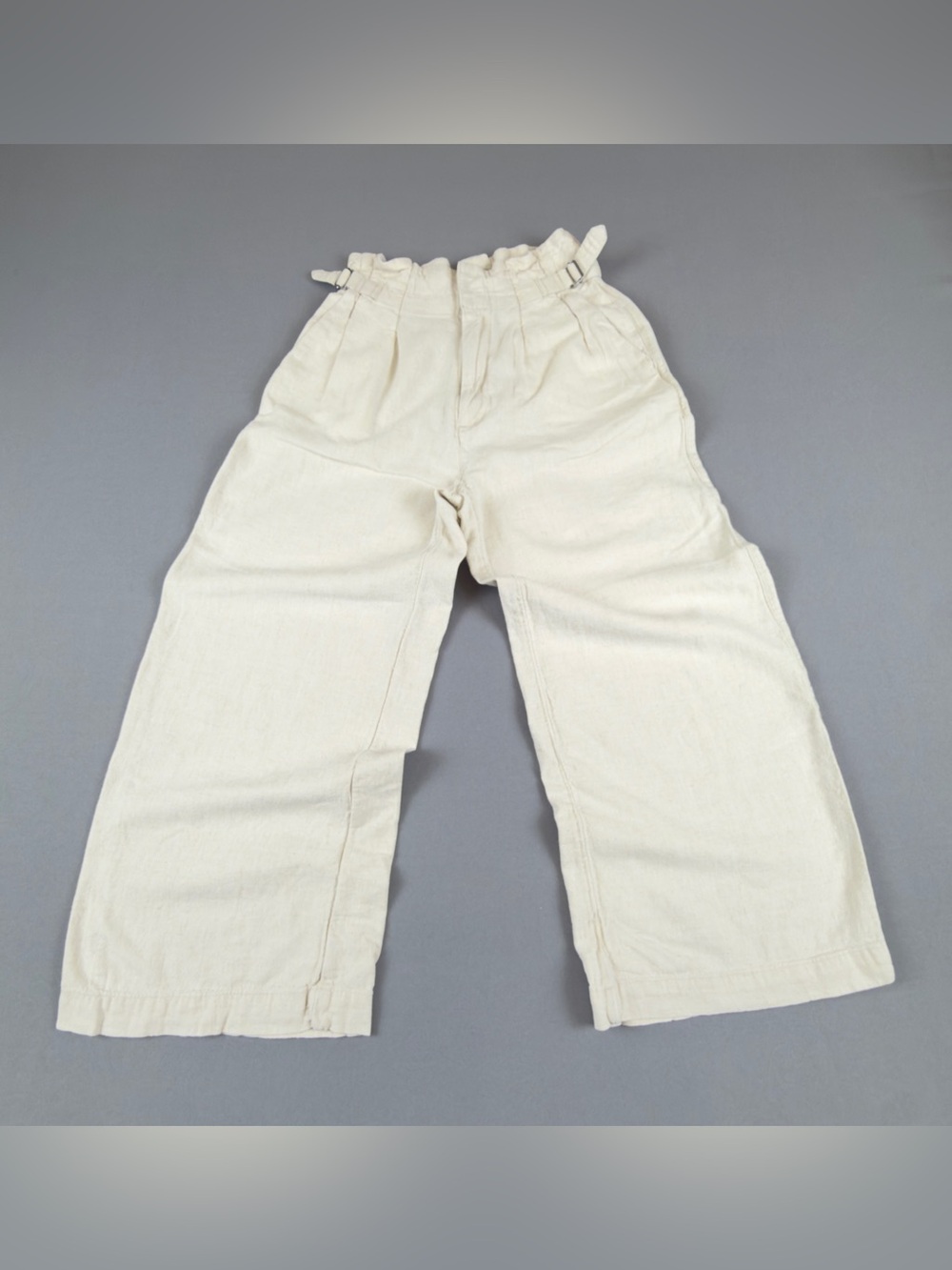 Abercrombie & Fitch Cream Wide-Leg Ankle Pants